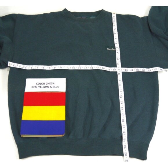 Vintage Boss America by BROOKHURST green-ish blue knit sweatshirt men's size XL - Picture 2 of 4